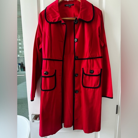 Nine West Jackets & Blazers - Nine West Red jacket coat with Black Trim